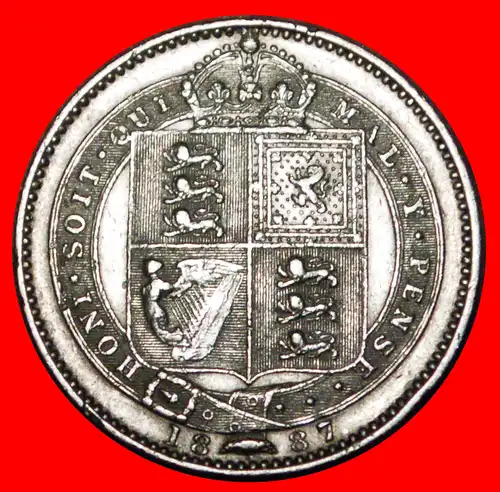 * SILBER (1887-1889): VEREINIGTES KÖNIGREICH ★ 1 SHILLING 1887 JUBILÄUMSPORTRÄT VICTORIA (1837-1901)! GROSSBRITANNIEN  * SILVER: UNITED KINGDOM ★GREAT BRITAIN