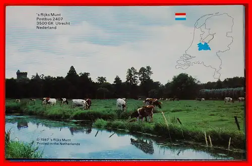 * BEATRIX (1980-2013):  NIEDERLANDE ★ FDC 1987 (5 MÜNZEN + MEDAILLE UTRECHT)! * NETHERLANDS ★
