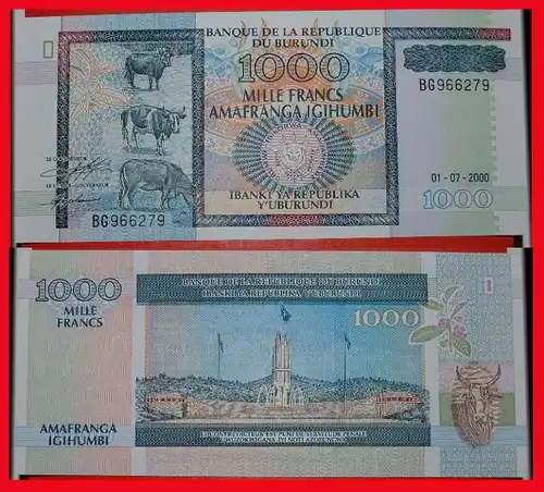 * TIERE * BURUNDI ★ 1000 FRANCS 2000! KFR!!! KNACKIG!