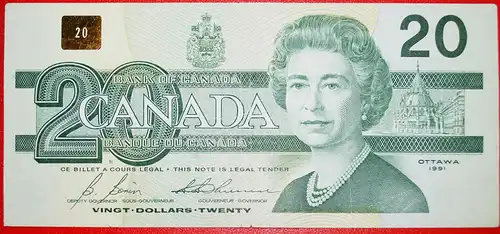 * BÜCHEREI: KANADA ★ 20  DOLLARS 1991 KNACKIG! * LIBRARY: CANADA ★