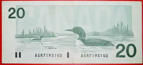 * BÜCHEREI: KANADA ★ 20  DOLLARS 1991 KNACKIG! * LIBRARY: CANADA ★