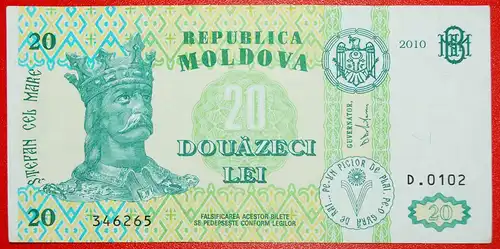 * STEFAN III. (1457-1504): moldawien (früher die UdSSR, russland) ★ 20 LEI 2010 KNACKIG! * moldavia (ex. USSR, russia) ★