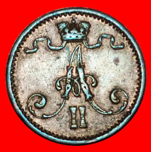 * ALEXANDER II. (1855-1881): FINNLAND (russland, künftig die UdSSR) ★ 1 PFENNIG 1872! SELTEN! * FINLAND (russia, the USSR in future) ★RARE!