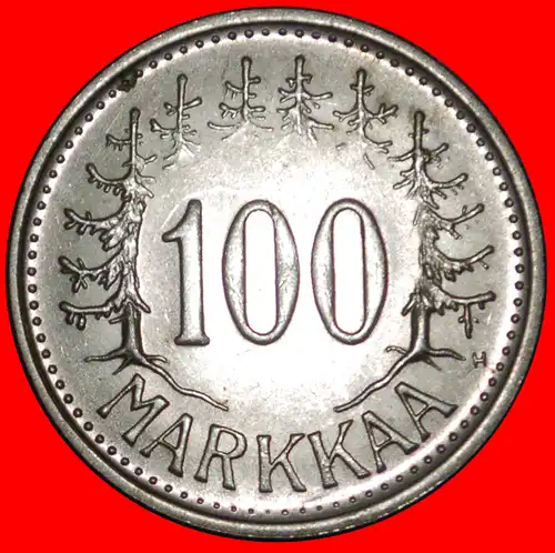 * SILBER (1956-1960): FINNLAND ★ 100 MARK 1958H! uSTG STEMPELGLANZ! * SILVER: FINLAND ★ 