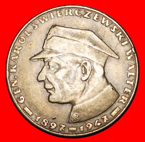 * SWIERCZEWSKI(1897-1947) UdSSR: POLEN ★ 10 ZLOTY 1967! * SOCIALIST STARS ON EAGLE: POLAND ★