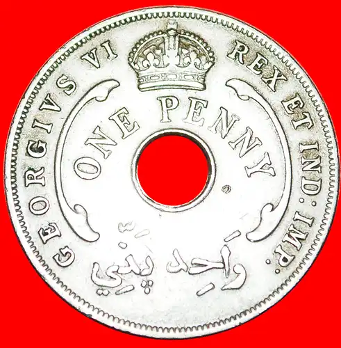 * GROSSBRITANNIEN: BRITISCH-WESTAFRIKA ★ 1 PENNY 1941! GEORG VI. (1937-1952)  * GREAT BRITAIN: BRITISH WEST AFRICA ★