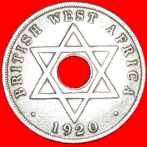 * GROSSBRITANNIEN DAVIDSTERN: BRITISCH-WESTAFRIKA ★ 1/10 PENNY 1928!  STG STEMPELGLANZ! GEORG V. (1911-1936)  * GREAT BRITAIN: BRITISH WEST AFRICA ★