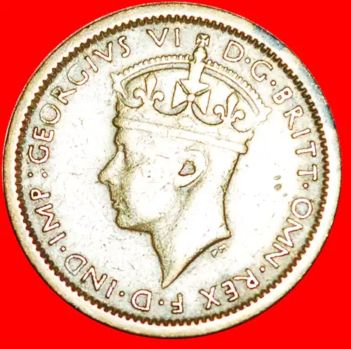 * GROSSBRITANNIEN: BRITISCH-WESTAFRIKA ★ 6 PENCE 1943! GEORG VI. (1937-1952)  * GREAT BRITAIN: BRITISH WEST AFRICA ★