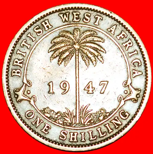 * GROSSBRITANNIEN: BRITISCH-WESTAFRIKA ★ 1 SHILLING 1947H! GEORG VI. (1937-1952)  * GREAT BRITAIN: BRITISH WEST AFRICA ★