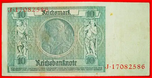 * REICHSBANKNOTE: DEUTSCHLAND ★ 10 MARK 1929! J  * GERMANY ★ 