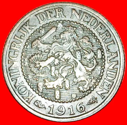 * SEEPFERDCHEN: NIEDERLANDE ★ 2 1/2 CENTS 1916! WILHELMINA (1890-1948)  * NETHERLANDS ★ 