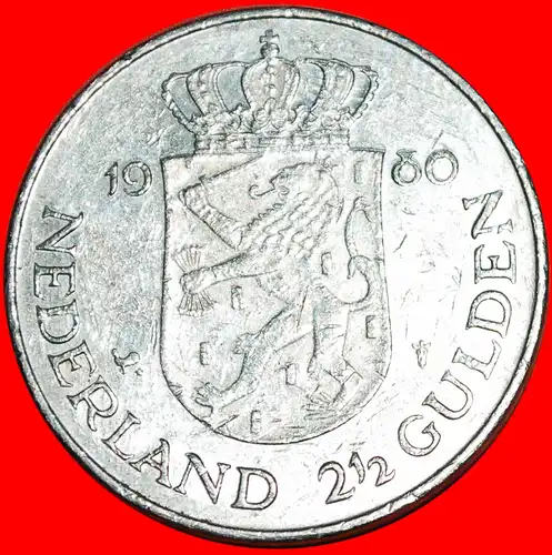 * KRÖNUNG: NIEDERLANDE ★ 2 1/2 GULDEN 1980! * NETHERLANDS ★ 