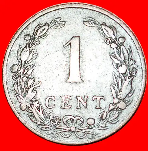 * STEIGENDER LÖWE FEHLER: NIEDERLANDE ★ 1 CENT 1901! WILHELMINA (1890-1948)  * NETHERLANDS ★  ERROR