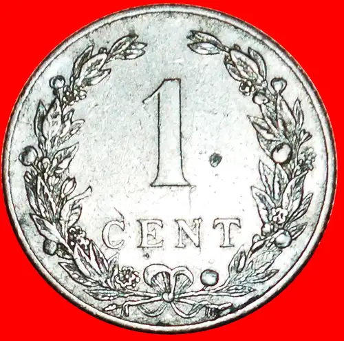 * STEIGENDER LÖWE (1902-1907): NIEDERLANDE ★ 1 CENT 1902 VARIETÄT! WILHELMINA (1890-1948) * NETHERLANDS ★  