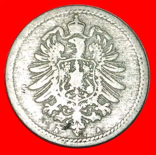 * ADLER (1874-1889): DEUTSCHLAND ★ 5 PFENNIG 1889A! WILHELM I. (1871-1888) * GERMANY ★ 