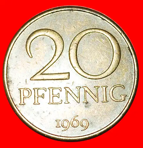 * HAMMER UND ZIRKEL (1958-1990): DEUTSCHLAND DDR ★ 20 PFENNIG 1969!  * GERMANY ★ 