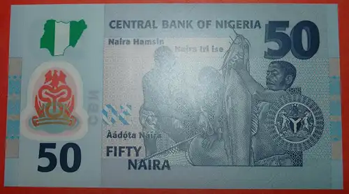 * PLASTIK: NIGERIA 50 NAIRA 2009! KFR!!! KNACKIG!