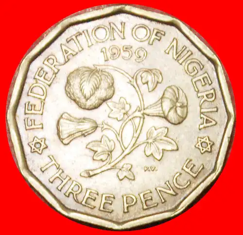 * JAHR=TYP: NIGERIA ★ 3 PENCE 1959!