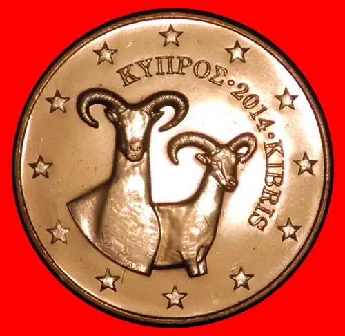 * GRIECHENLAND (2008-2021): ZYPERN ★ 5 CENT 2014 STEMPELGLANZ! MUFFLONS! INTERESSANTES JAHR!   * GREECE: CYPRUS ★ 