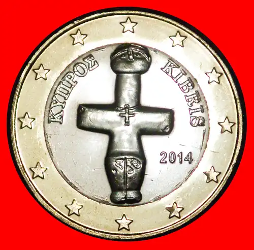 * GRIECHENLAND (2008-2021): ZYPERN ★ 1 EURO 2014 STG STEMPELGLANZ! INTERESSANTES JAHR!  * GREECE: CYPRUS ★ 