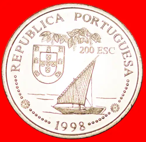 * SCHIFF: PORTUGAL ★ 200 ESCUDOS 1498 1998 STG STEMPELGLANZ! INDIEN UNGEWÖHNLICH!  * SHIP: PORTUGAL ★ INDIA UNCOMMON!