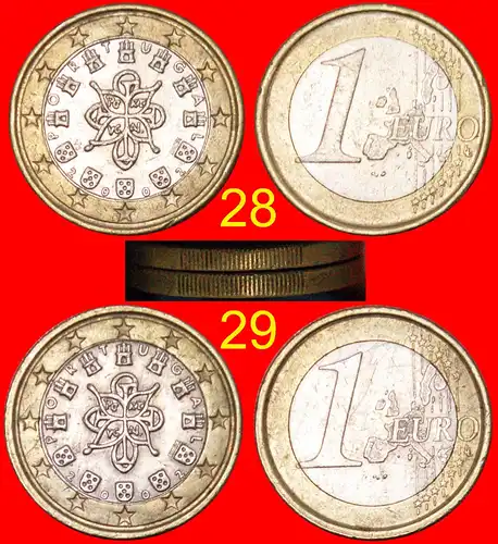 * ZWEI RIFFEL KANTE: PORTUGAL ★ 1 EURO SIEGEL 1144!  * TWO REED VARIETIES: PORTUGAL ★