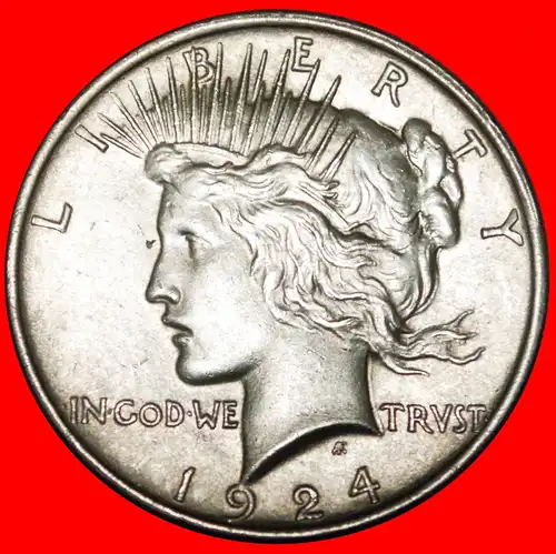 * FRIEDEN (1921-1935):  USA ★ 1 DOLLAR 1924 SILBER! * PEACE:  USA ★ 1 DOLLAR 1924 SILVER!