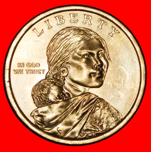 * ZWEI KRIEGE (1914-1920;1939-1945): USA ★ DOLLAR 2016P STG STEMPELGLANZ! SACAGAWEA (1788-1812)