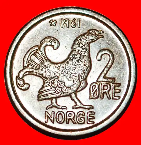 * VOGEL (1959-1972): NORWEGEN ★ 2 OERE 1961! OLAV V. (1957-1991)   * NORWAY ★ 