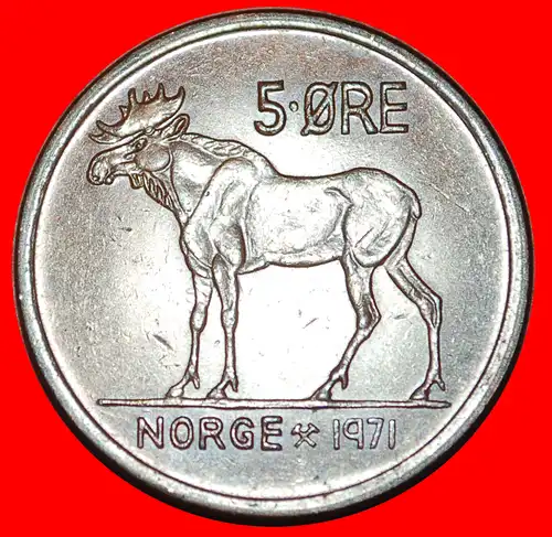 * ELCH (1958-1973): NORWEGEN ★ 5 OERE 1971! OLAV V. (1957-1991)   * NORWAY ★ 