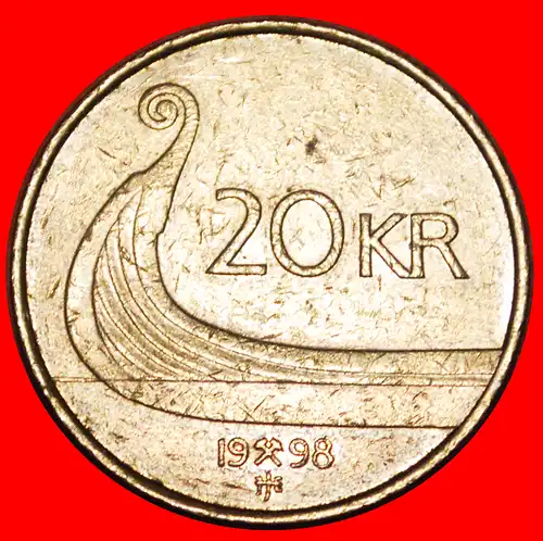 * SCHIFF (1994-2009): NORWEGEN ★ 20 KRONE 1998! STEMPEL A!  * SHIP: NORWAY ★ DIE A!