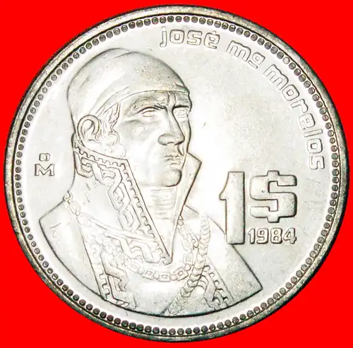 * GENERAL MORELOS (1765-1815): MEXIKO ★ 1 PESO 1984 uSTG STEMPELGLANZ!  *  MEXICO★ 