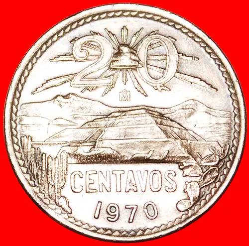 * SONNENPYRAMIDE (1943-1974): MEXIKO ★ 20 CENTAVOS 1970!  *  MEXICO★ 