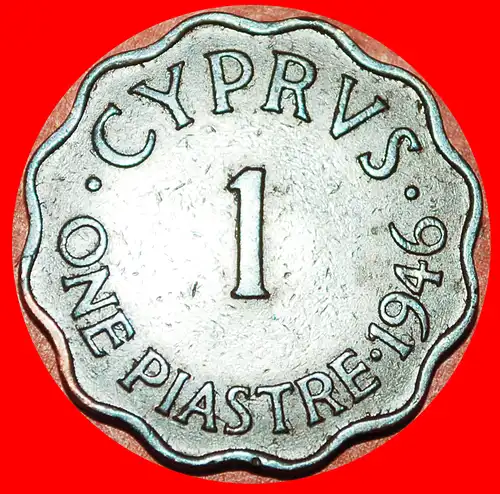 * 2 VERKAUFT~KRIEGSZEIT TYP (1942-1946): ZYPERN ★ 1 PIASTRE 1946! GROSSBRITANNIEN! * CYPRUS ★ GREAT BRITAIN!