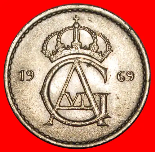 * MONOGRAMM (1962-1973): SCHWEDEN ★ 50 OERE 1969U VZGL STEMPELGLANZ! GUSTAV VI. ADOLF (1950-1973) * SWEDEN ★