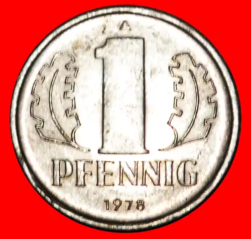 * HAMMER UND ZIRKEL (1960-1990): DEUTSCHLAND DDR ★ 1 PFENNIG 1978A! VZGL STEMPELGLANZ! *  GERMANY ★