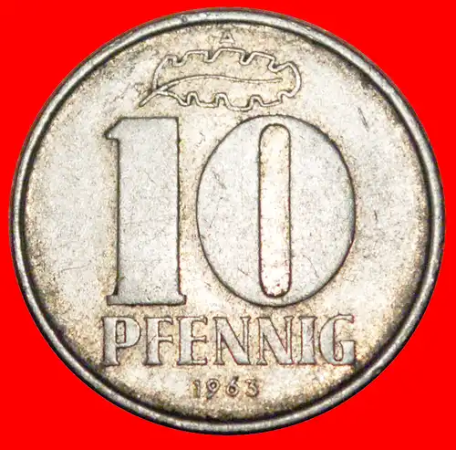 * HAMMER UND ZIRKEL (1963-1990): DEUTSCHLAND DDR ★ 10 PFENNIG 1963A ENTDECKUNG MÜNZE! * GERMANY ★DISCOVERY COIN!