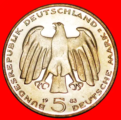 * KARL MARX 1818 - 1883: DEUTSCHLAND ★ 5 MARK 1983J! PP! * GERMANY ★PROOF!