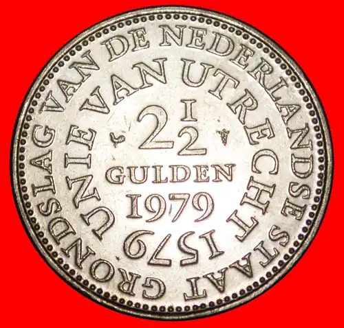 * UTRECHT 1579: NIEDERLANDE ★ 2 1/2 GULDEN 1979 VZGL STEMPELGLANZ! JULIANA(1948-1980)  * NETHERLANDS ★ 