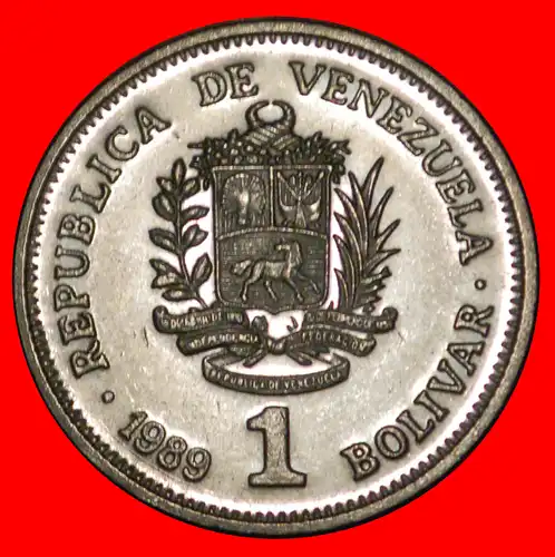 * DEUTSCHLAND: VENEZUELA ★ 1 BOLIVAR 1989 STG STEMPELGLANZ! BOLIVAR (1783-1830) BEIDE TYPEN * GERMANY: VENEZUELA ★  BOTH TYPES