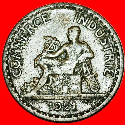 * NACKTER GOTT: FRANKREICH ★ 1 FRANC 1921! * ★ FRANCE ★  