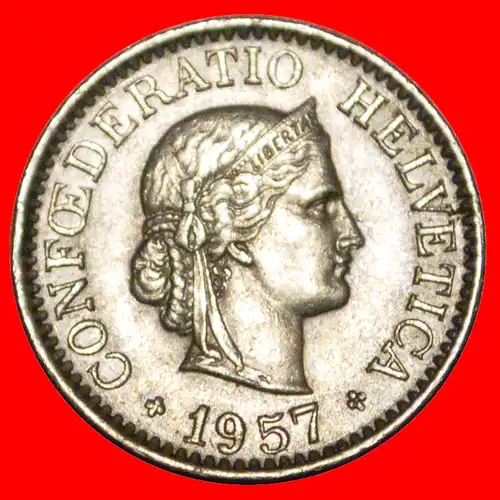* FREIHEIT (1879-2022): SCHWEIZ ★ 10 RAPPEN 1957B! ENTDECKUNG MÜNZE! * SWITZERLAND ★ DISCOVERY COIN!  
