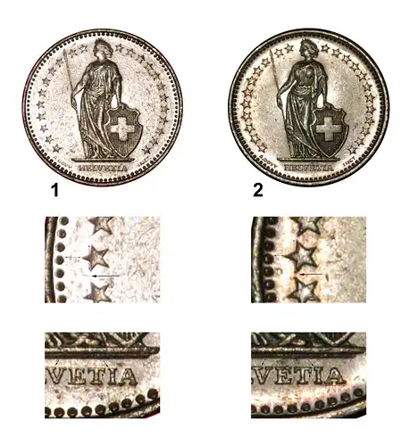 * MIT ZUSÄTZLICHEM STERN (1850-2022): SCHWEIZ ★ 1 FRANKEN 2014B! ENTDECKUNG MÜNZE! STG STEMPELGLANZ! * SWITZERLAND ★ DISCOVERY COIN!  