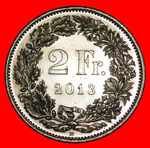 * MIT ZUSÄTZLICHEM STERN (1860-2022): SCHWEIZ ★ 2 FRANKEN 2013B uSTG STEMPELGLANZ! ENTDECKUNG MÜNZE! * SWITZERLAND ★ DISCOVERY COIN! 