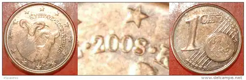 * FEHLER SELTEN FINNLAND ★ ZYPERN 1 CENT 2008! uSTG STEMPELGLANZ! * FLAW SCARCE FINLAND ★ CYPRUS ★