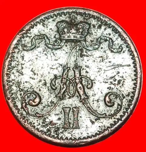 * ALEXANDER II. (1855-1881): FINNLAND (russland, künftig die UdSSR) ★ 1 PFENNIG 1875! UNGEWÖHNLICH! * FINLAND (russia, the USSR in future) ★UNUSUAL!