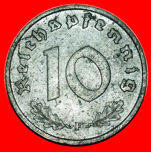 * OHNE SWASTIKA (1945-1948): DEUTSCHLAND ★ 10 PFENNIG 1945F UNGEWÖHNLICH! * WITHOUT SWASTIKA: GERMANY ★ UNCOMMON!  