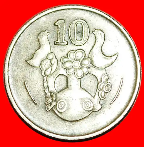 * GROSSBRITANNIEN (1983-2004): ZYPERN ★ 10 CENTS 1985! VASE MIT VÖGELN! * GREAT BRITAIN: CYPRUS ★ 