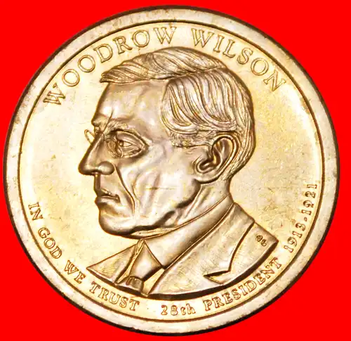 * WOODROW WILSON (1856-1924)★ USA★ 1 DOLLAR 2013D★ STG von der Rolle!