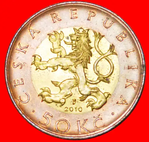 * BIMETALLISCH (1993-2022): TSCHECHISCHE REPUBLIK★ 50 KRONE 2010! uSTG STEMPELGLANZ! * BI-METALLIC: CZECH REPUBLIC★